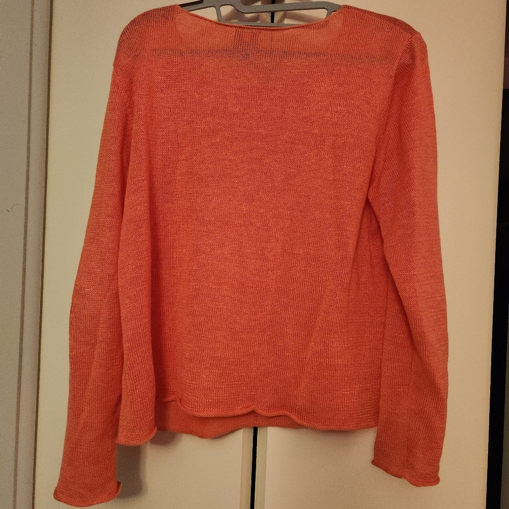 COPY - Coral linen cropped sweater large
